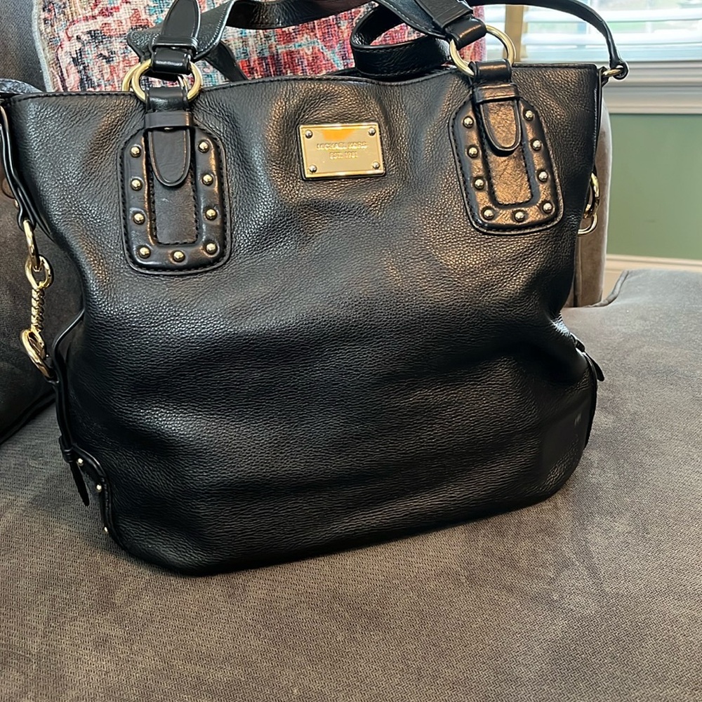 Michael Kors Black Tote with Gold Details